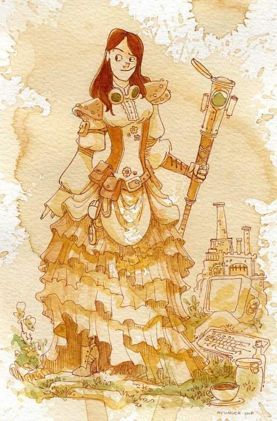 Lady Codex Print - various sizes by BrianKesinger steampunk buy now online
