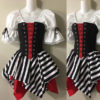 Sassy Swashbuckler Pirate in Red and Black with Stripes - Steel Boned Bodice, Top, And Two Jagged Skirts - Custom Size by loriann37 steampunk buy now online