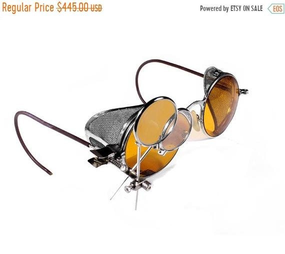 Steampunk Goggles Rare AMBER Yellow Tint Antique WELSH Aviator Driving Glasses Wire Mesh Side Shields Loupes MINT - Steampunk by edmdesigns by edmdesigns steampunk buy now online Steampunk Goggles Rare AMBER Yellow Tint Antique WELSH Aviator Driving Glasses Wire Mesh Side Shields Loupes MINT - Steampunk by edmdesigns by edmdesigns steampunk buy now online