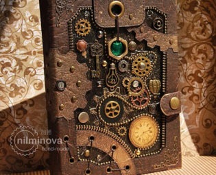 Steampunk journal A5 "Brown mechanics", blank book, blank notebook, blank journal, engineer gifts, diary, birthday gift for him by nilminova steampunk buy now online