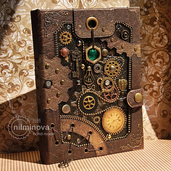 Steampunk journal A5 "Brown mechanics", blank book, blank notebook, blank journal, engineer gifts, diary, birthday gift for him by nilminova steampunk buy now online Steampunk journal A5 "Brown mechanics", blank book, blank notebook, blank journal, engineer gifts, diary, birthday gift for him by nilminova steampunk buy now online