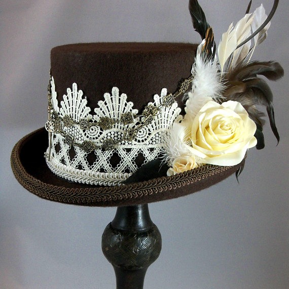 Steampunk, Steampunk Hat, Steampunk Wedding, Victorian Riding Hat, Victorian Wedding Hat, Victorian Hat, Brown Top Hat, Burning Man, Top Hat by GreyGhostToppers steampunk buy now online Steampunk, Steampunk Hat, Steampunk Wedding, Victorian Riding Hat, Victorian Wedding Hat, Victorian Hat, Brown Top Hat, Burning Man, Top Hat by GreyGhostToppers steampunk buy now online
