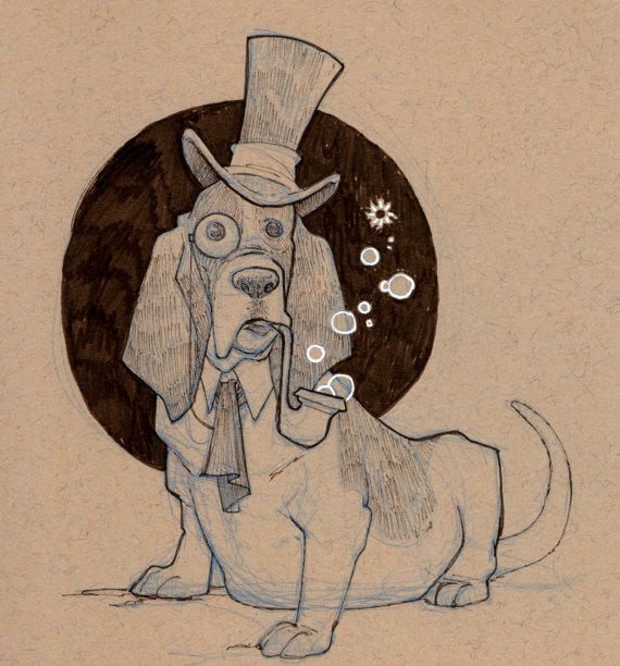 victorian basset hound sketchbook print - Various Sizes by BrianKesinger steampunk buy now online victorian basset hound sketchbook print - Various Sizes by BrianKesinger steampunk buy now online