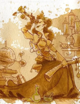 Adventurer Tea Girl Print - various sizes by BrianKesinger steampunk buy now online