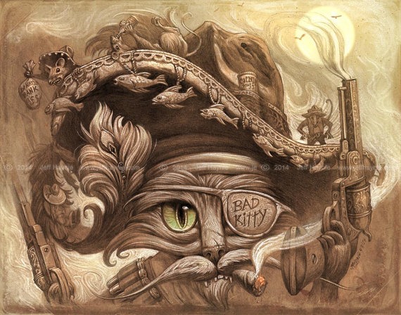 Crazy Loco Cat // 11 X 14 Print // Cowboy Cat print // Bandito Cat print // Grumpy Cat Decor // Western cat by JeffHaynieArt steampunk buy now online Crazy Loco Cat // 11 X 14 Print // Cowboy Cat print // Bandito Cat print // Grumpy Cat Decor // Western cat by JeffHaynieArt steampunk buy now online
