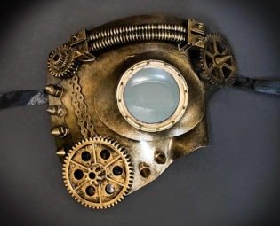 Men's Masquerade Mask, Steampunk, Phantom Half Face Mask, Steampunk Masquerade Mask, Steampunk Gears Goggle Accessories Gold by 4everstore steampunk buy now online