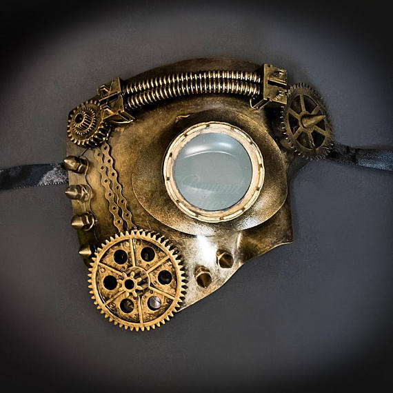 Men's Masquerade Mask, Steampunk, Phantom Half Face Mask, Steampunk Masquerade Mask, Steampunk Gears Goggle Accessories Gold by 4everstore steampunk buy now online Men's Masquerade Mask, Steampunk, Phantom Half Face Mask, Steampunk Masquerade Mask, Steampunk Gears Goggle Accessories Gold by 4everstore steampunk buy now online