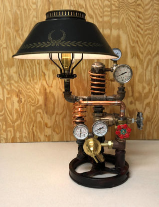 Restoration Hardware Style Repurposed Steampunk Table Lamp by EngineeredbyDave steampunk buy now online