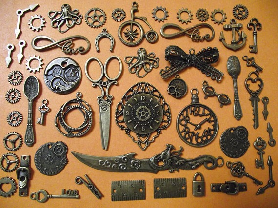Set of 54 steampunk vintage bronze charms. (ref: n 92) by ValerieB84 steampunk buy now online Set of 54 steampunk vintage bronze charms. (ref: n 92) by ValerieB84 steampunk buy now online