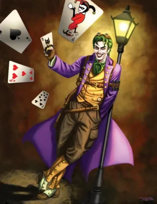 Signed 8.5 x 11 Steampunk Joker Glossy Print by Sandra Chang-Adair by steampunkfantasyart steampunk buy now online