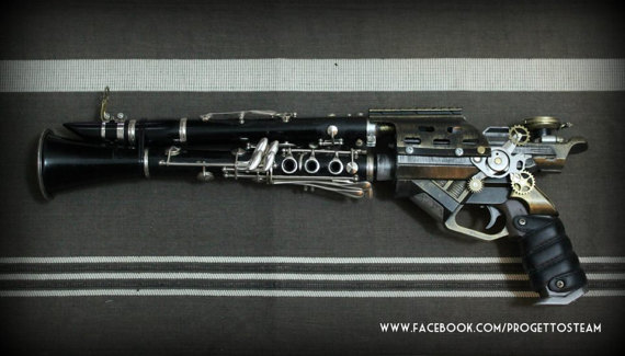 Steampunk clarinet gun pistola clarinetto by ProgettoSteam steampunk buy now online