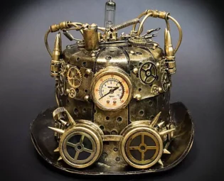 Steampunk Hat Gold , Steampunk Goggle, Steampunk Gears, Steampunk Accessories by 4everstore steampunk buy now online
