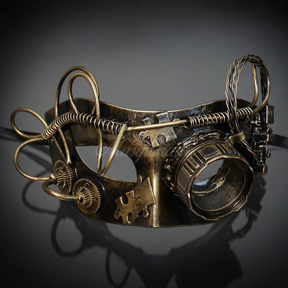 Steampunk, Masquerade Mask, Steampunk Masquerade Mask, Steampunk Accessories - Gold by 4everstore steampunk buy now online