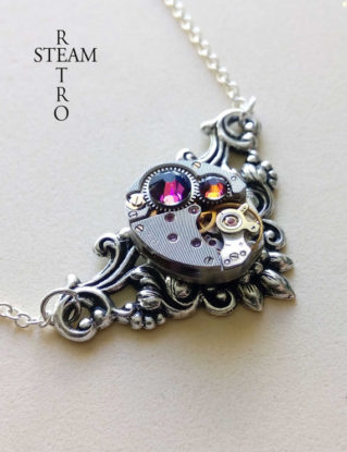Victorian steampunk necklace "Splendour" bermuda blue - steampunk jewellery - steampunk necklace - Christmas gift by SteamRetro steampunk buy now online