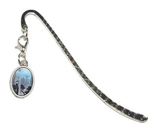 Steampunk City - Steam Airship Dirigible Zeppelin Metal Bookmark Page Marker with Oval Charm steampunk buy now online