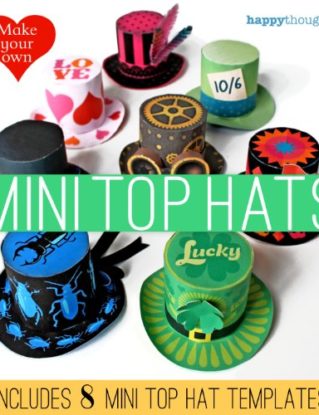 Make your own Mini top Hats: includes 8 mini top hat templates (Happythought paper craft Book 1) steampunk buy now online