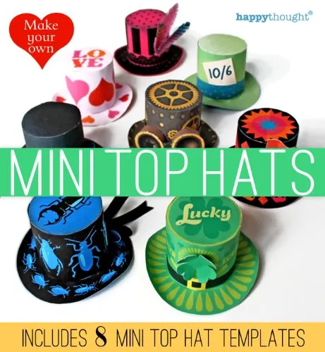 Make your own Mini top Hats: includes 8 mini top hat templates (Happythought paper craft Book 1) steampunk buy now online