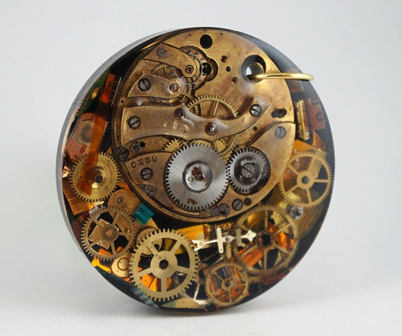 Antique Pocket Watch Movement,Steampunk Pendant,Vintage Steampunk ,Industrial,antique watch,watch pendant,Steampunk jewelry,retro,Clockwork, by SikiliFrik steampunk buy now online