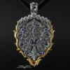 Champagne diamond and royal blue sapphire huge statement pendant necklace antiqued sterling and yellow gold. Midnight Garden Gothic Thorns by DeMerJewelry steampunk buy now online Champagne diamond and royal blue sapphire huge statement pendant necklace antiqued sterling and yellow gold. Midnight Garden Gothic Thorns by DeMerJewelry steampunk buy now online