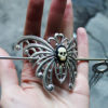 Gothic hair pin Skull Moth by pinkabsinthe steampunk buy now online
