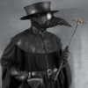 Plague Doctor mantle, shoulder cape in black garment leather capelet by TomBanwell steampunk buy now online