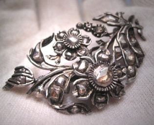 Rare Antique Georgian Large Rose Cut Diamond Brooch 1700's Silver Pre Victorian Pin by AawsombleiJewelry steampunk buy now online