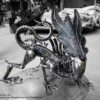 Recycled Metal Crouching Queen Monster (Medium item) --- Steampunk Cyberpunk Dieselpunk Biomechanic Xenomorph by Kreatworks steampunk buy now online