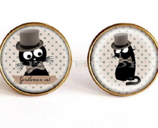 Steampunk cufflinks * cat Wizard *, grey, retro man jewelry gift by belepokbijoux steampunk buy now online