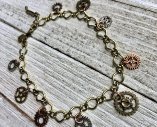 Steampunk Gear Anklet, Steampunk Chain Anklet, Steampunk Charm Anklet, Industrial Anklet, Steampunk Ankle Bracelet, Steampunk Jewelry by hippiemoongoddess steampunk buy now online