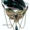 Steampunk raven - bronze Gothic Macabre Steampunk necklace with a resin bird skull by GothikasTrinkets steampunk buy now online