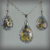 Watch Parts in a Steampunk Resin Pendant and earrings , Steampunk Jewelry set , Resin Jewelry , Steampunk glitter set by Olisava steampunk buy now online