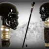 Black Vampire Skull Cane Walking Stick wooden shaft Staff Goth style Top Knob Handle Walking Cane steampunk Party accessorie for men women by GCArtis steampunk buy now online