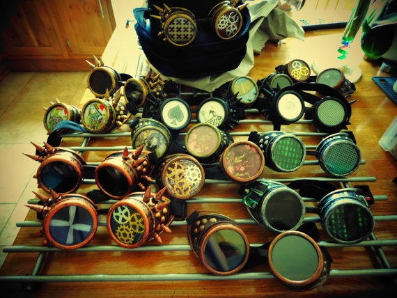 Customise your own bespoke steampunk goggles by JHSteampunkBazaar steampunk buy now online