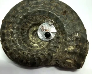 Dainty Whitby Jet 'Fruit and Leaves' pendant by WhitbyJetSet steampunk buy now online