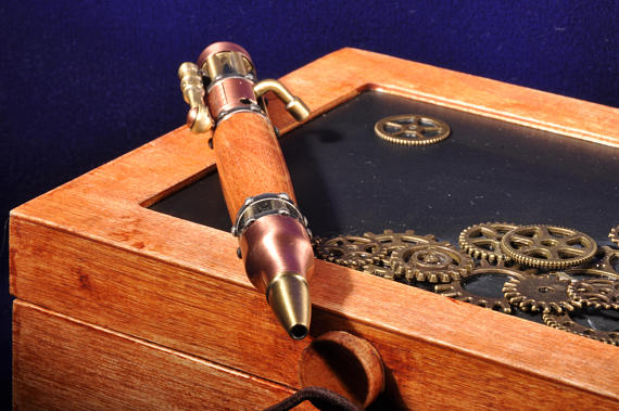 Handmade Wooden Steampunk Pen in Sheoak, Steampunk, Wood Pen, Parker Pen, Hand Turned, Wooden Pen, For Writers, Handmade, Easter Present by MarkWoodArt steampunk buy now online