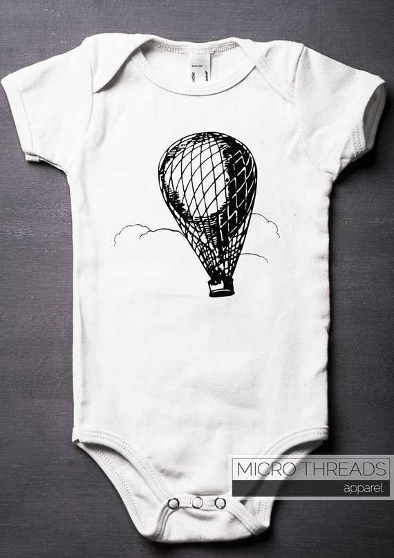 Hot Air Balloon Baby Bodysuit - ONESIES® - Baby Shower Gifts - Victorian - Baby Clothes - Steampunk - Onesie by MicroThreads steampunk buy now online