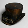 Modern Set of Steampunk Men Top Hat with Goggles Wedding Victorian Mens Hats Womens Tophat Steam Punk Cosplay Personalized Gothic Adult Hat by SteampunkHatMaker steampunk buy now online