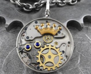Reversible Regal Pocket Watch Pendant Necklace - The Careful and Loving Monarch by COGnitive Creations by COGnitiveCreations steampunk buy now online