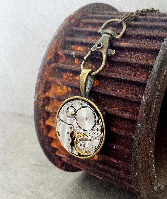 SALE - Hooked on Steampunk - Vintage watch with a Swarovski Crystal by FunkyGlam steampunk buy now online