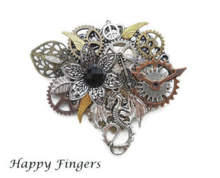 Steampunk brooch pin Dragon brooch Steampunk jewelry Dragon jewelry Cogs and Gears Steampunk Hat Pin Hat Adornment Tie Tack Pins by HappyFingersJewelry steampunk buy now online