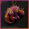 Steampunk chameleon necklace, Purple scifi lizard pendant, Polymer clay industrial clockwork fantasy jewelry, Vintage gears, Steam power by CrumpledFantazies steampunk buy now online