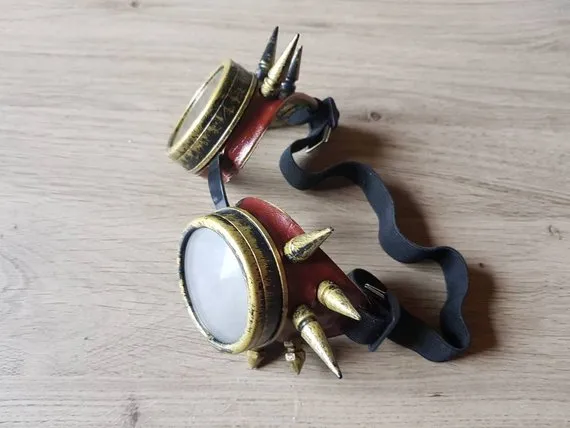 Steampunk goggles with leather finish by Preymel steampunk buy now online