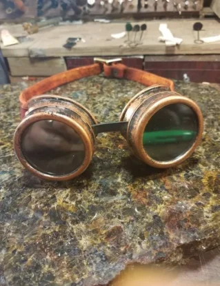 Steampunk Goggles with leather strap by LostEraCreations steampunk buy now online