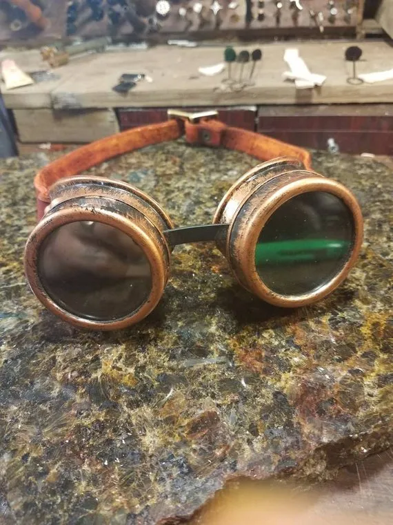 Steampunk Goggles with leather strap by LostEraCreations steampunk buy now online