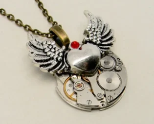 Steampunk jewelry. Steampunk watch with heart and wings. by slotzkin steampunk buy now online