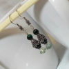 Sterling Earring, Retro Earring, Retro Design Green Tiger Eye Stone Bead With Vintage Glass And Sterling Silver Cap And Wire Dangle Earring by BusyTurtleCreations steampunk buy now online