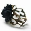 Black Rose Ring - Gothic Steampunk Adjustable Filigree by robinhoodcouture steampunk buy now online