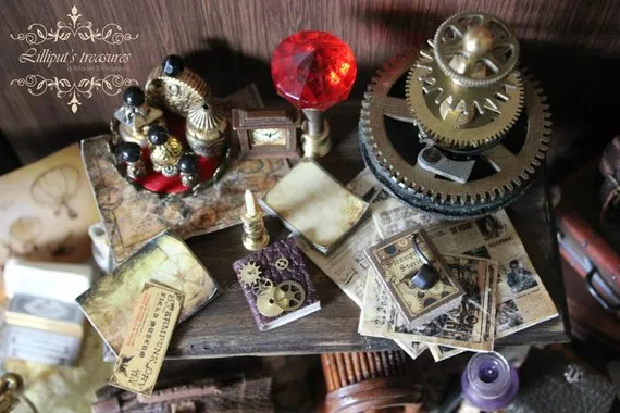 Dollhouse miniature steampunk accessorizes by Lilliputstreasures steampunk buy now online Dollhouse miniature steampunk accessorizes by Lilliputstreasures steampunk buy now online