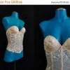 FLASH 40% OFF SALE Vtg 50s Champagne Colored Lace Low Back Corset Sexy Bustier || 36B || by SirenCallVintage steampunk buy now online FLASH 40% OFF SALE Vtg 50s Champagne Colored Lace Low Back Corset Sexy Bustier || 36B || by SirenCallVintage steampunk buy now online