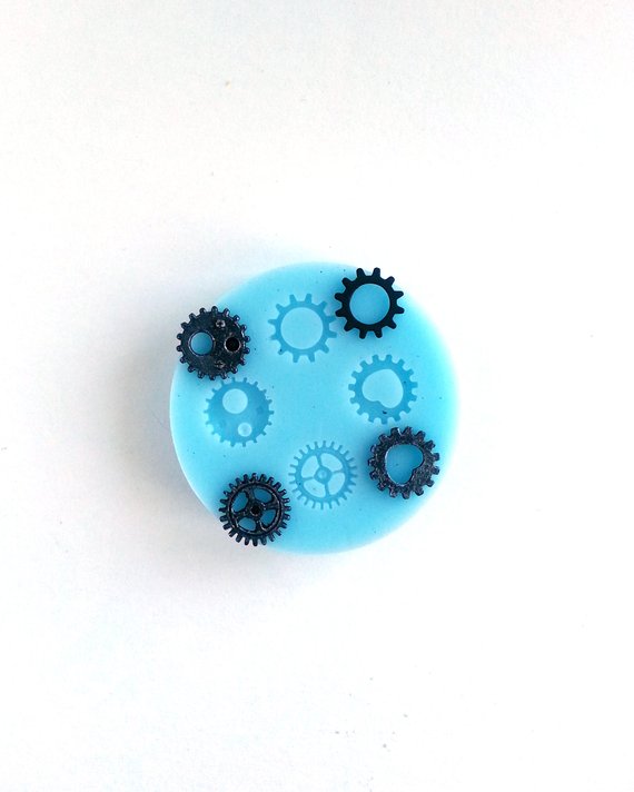 Gears mold #1. Silicone Mold Steampunk Mold Polymer clay tools Fondant Cake Decorating Mold Resin Mold Cog Wheel Mold Steampunk DIY by JewelryClaire steampunk buy now online